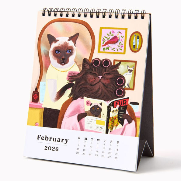 2026 Paper Source Catitude Desk Easel Calendar