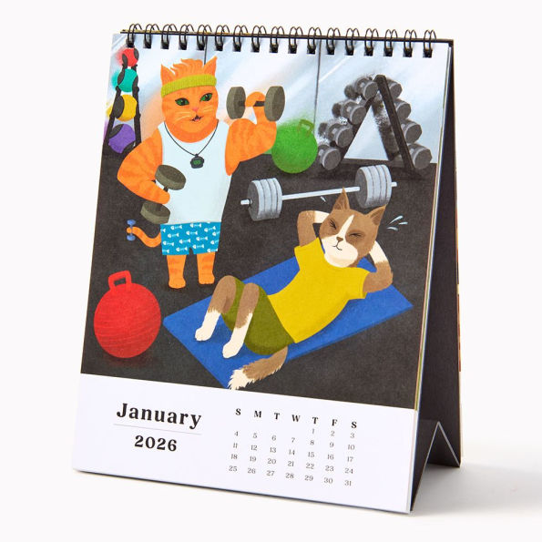 2026 Paper Source Catitude Desk Easel Calendar