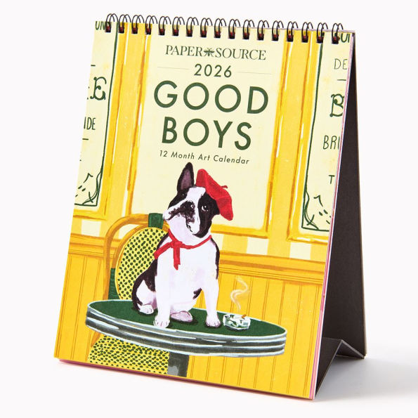 2026 Paper Source Good Boys Desk Easel Calendar