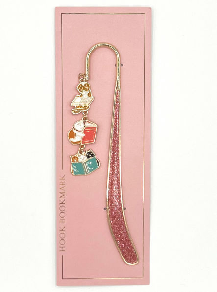 Hook Bookmark with Three Cat Charms