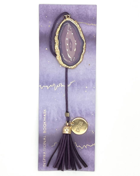 Purple Agate Tassel Bookmark with Create Charm