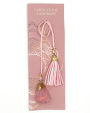 Geode Pink Stone Charm Bookmark with Tassel