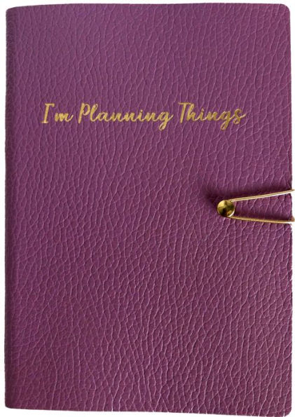 I'm Planning Things Genuine Leather Undated 12 Month Planner with Rivet Closure Gilded Edges
