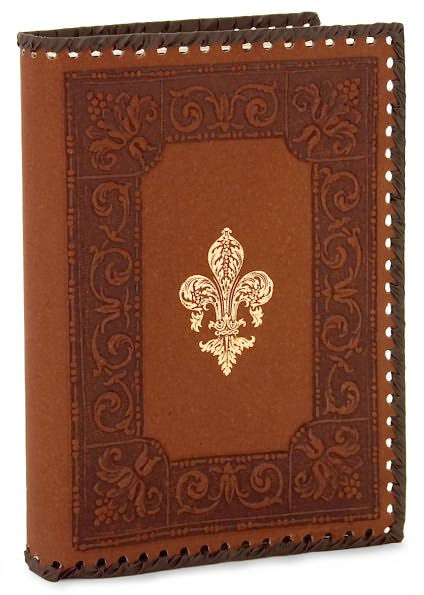 Giglio Brown Recycled Gold Stitched Italian Lined Leather Journal 7 x 10