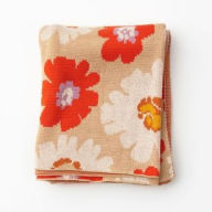 Title: Graphic Floral Knitted Throw Blanket 50 x 60