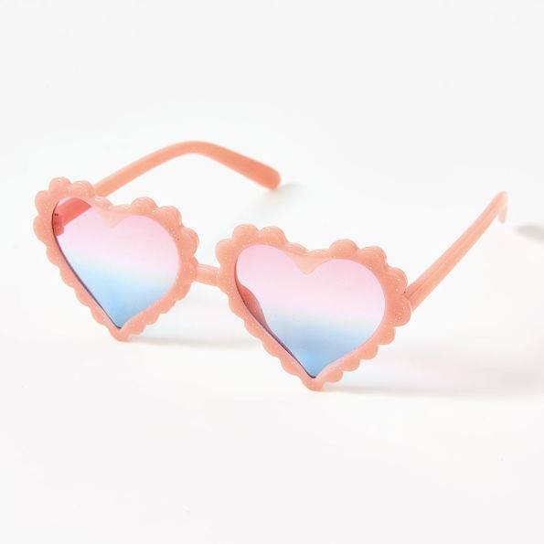 Kids Scalloped Heart Glasses, Assorted