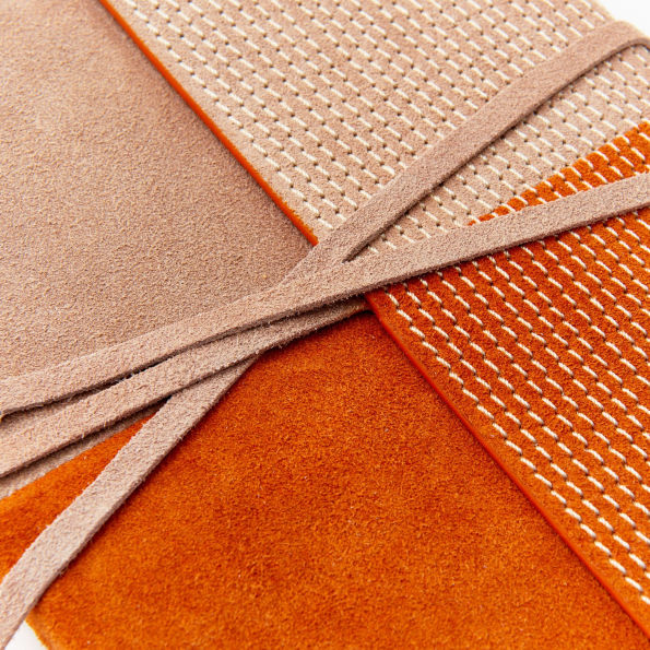 Terracotta Suede Block Design Journal with Stitch Detail