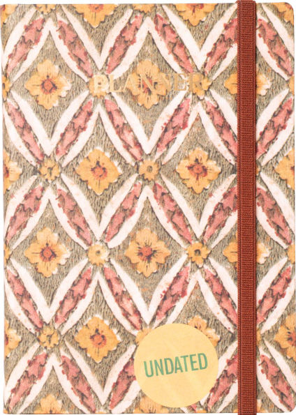 Brown Vintage Floral Undated Planner with Gilded Edges