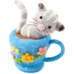Alternative view 1 of Felted Cats in Teacups, Assorted