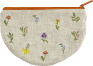 Title: Embroidered Floral Pouch