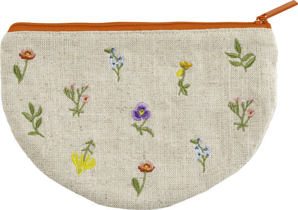 Embroidered Floral Pouch