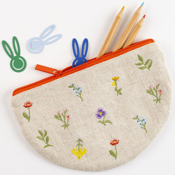 Embroidered Floral Pouch