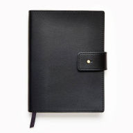 Title: Jeremiah Brent Black Leather Journal with Snap Closure