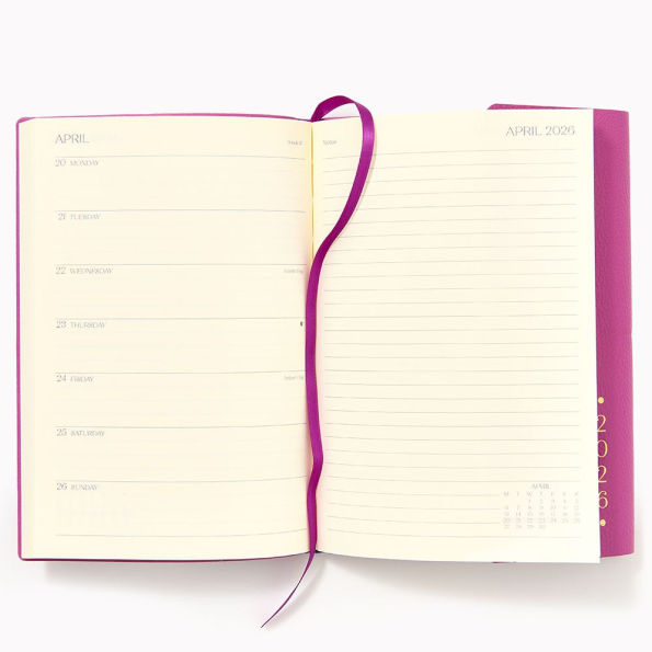 2025-2026 Purple Leather Chicago Ave Weekly Planner