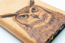 Alternative view 3 of Nubuk Leather Journal With Digital Printed Owl