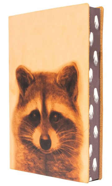 Nubuk Leather Journal With Digital Printed Racoon