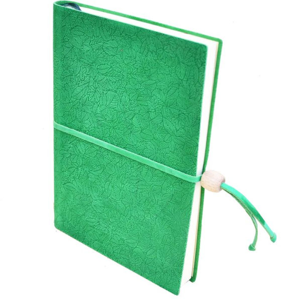 Mini Leaves Italian Leather Journal 6x8 Green Leather