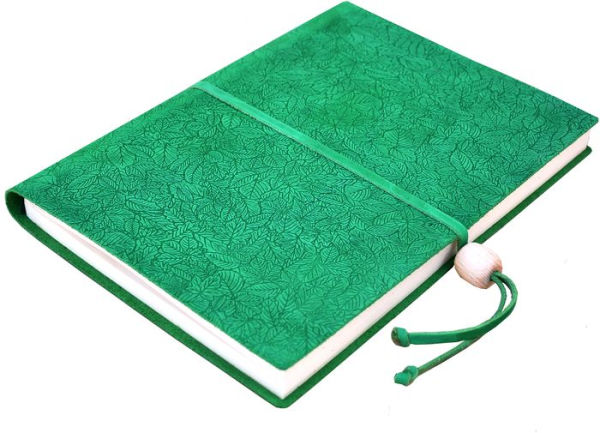 Mini Leaves Italian Leather Journal 6x8 Green Leather