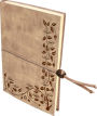 Bronze Embossed Liberty Leaves Italian Leather Journal 6X8 with Bead closure