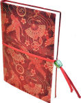 Alternative view 1 of Storks and Fans Red Italian Leather Journal 6x8