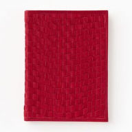 Title: RED DAHLIA WOVEN LEATHER JOURNAL