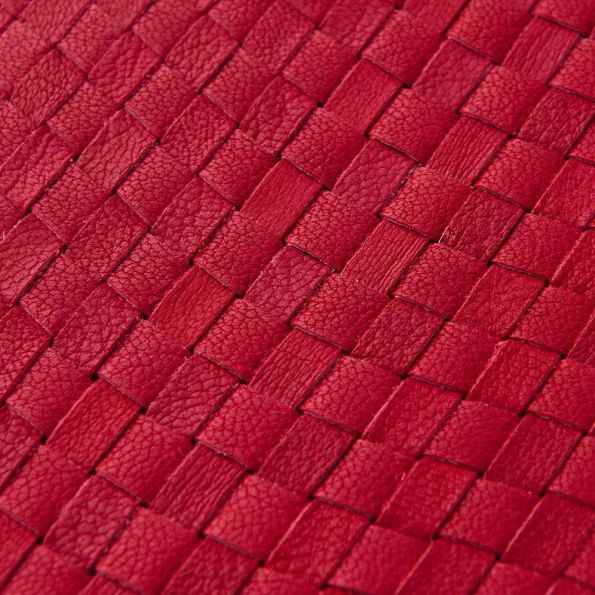 Red Dahlia Woven Leather Journal