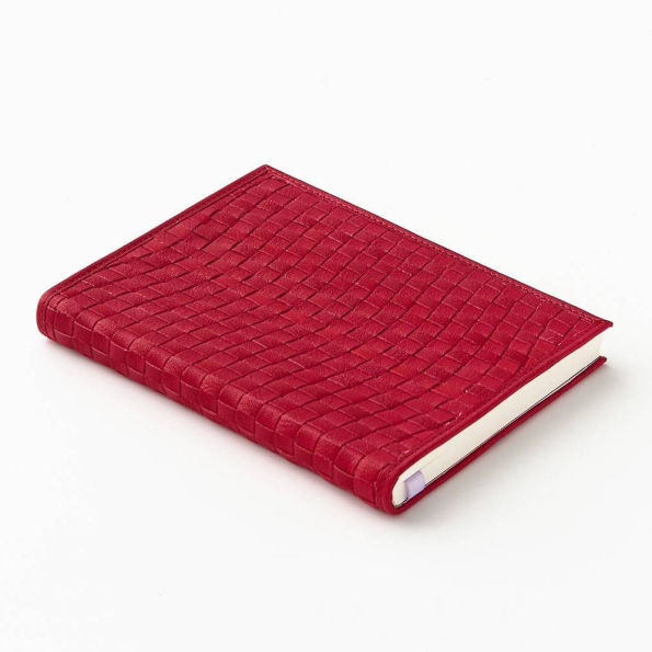 Red Dahlia Woven Leather Journal