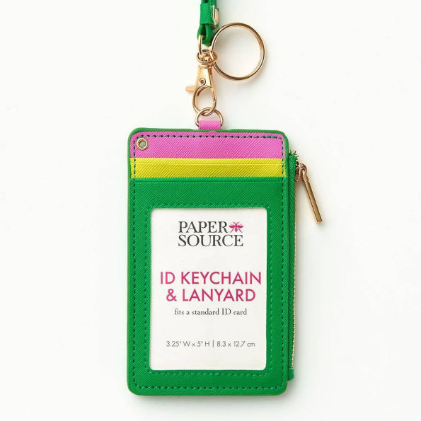 Colorblock Card Holder and Lanyard