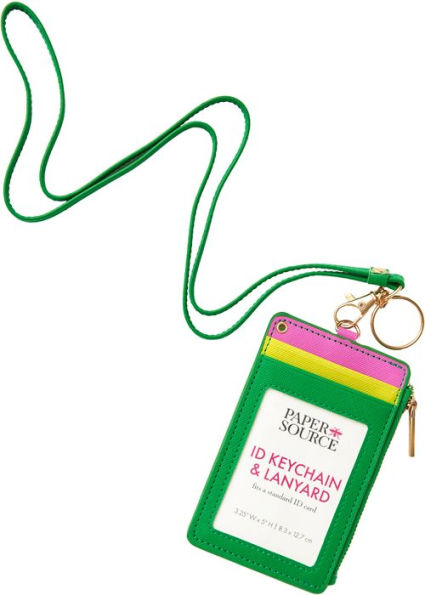 Colorblock Card Holder and Lanyard