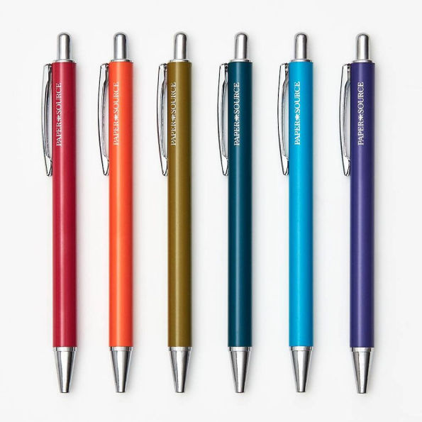 MATTE JEWEL ROUNDED BALLPOINT PEN S/6