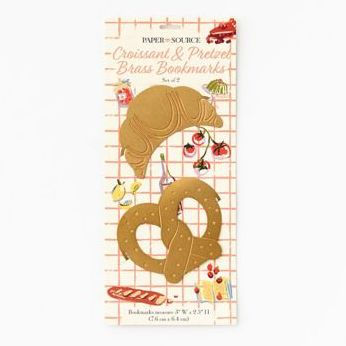 Brass Pretzel and Croissant Page Markers, Set of 2