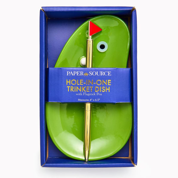 Golf Trinket Dish with Flag Pen