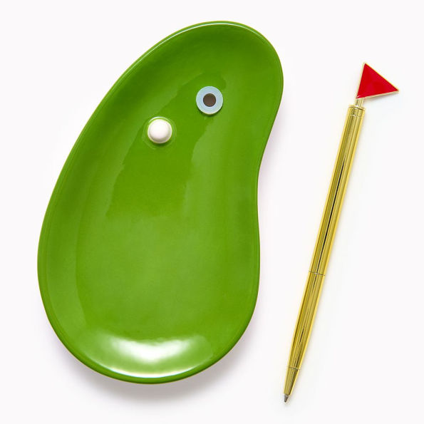 Golf Trinket Dish with Flag Pen