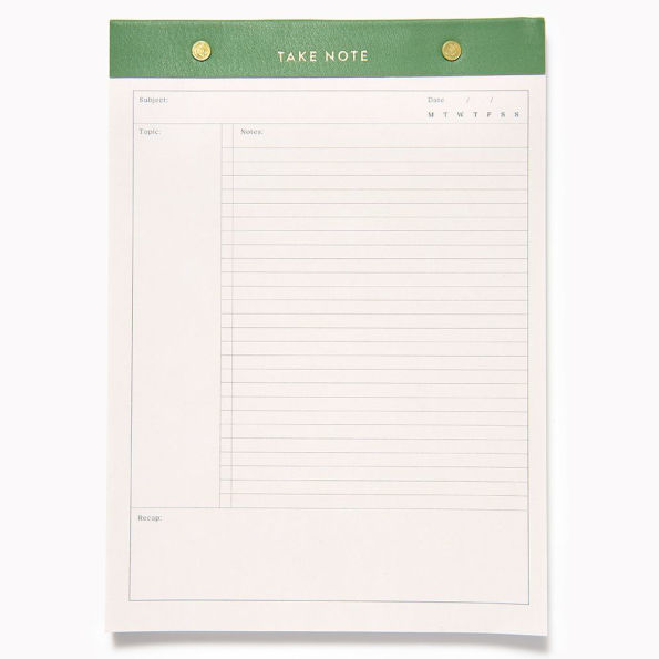 Green Take Note Legal Pad