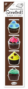 Title: Scented Chocolate Cupcakes Magnetic Page Clips Set of 4