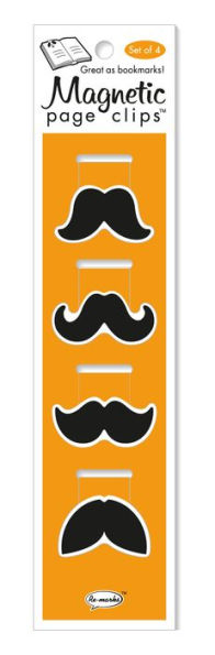 Mustaches Magnetic Page Clips Set of 4