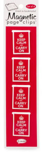 Title: Keep Calm and Carry On Page Clips Set of 4
