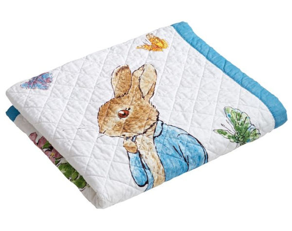 Peter Rabbit Story Book White and Blue Border Children's Throw 38