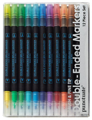 Brush And Fine Point Markers Set Of 12 B N Exclusive By Barnes Noble Barnes Noble