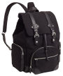 Douglas Black Canvas Backpack with Faux Leather Trim(16