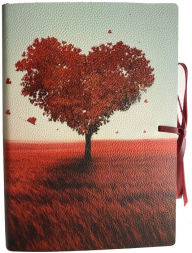 Title: Red Heart Tree Italian Leather Bound Lined Journal with Tie 6