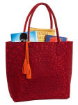 Alternative view 1 of Crimson and Russet Laser-Cut Felt Tessa Tote Bag