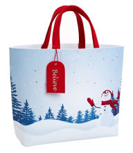 Title: Snowman Believe Felt Tote with Felt Tag (15''X5.625''X14''), Author: Barnes & Noble