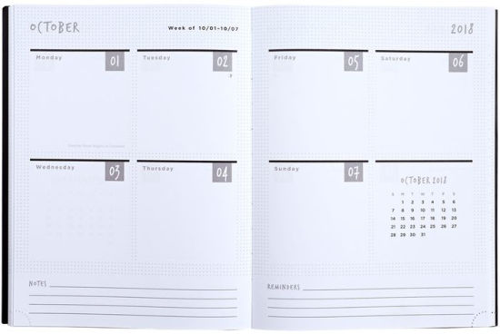 2018 Weekly Planner 6x8 Graphic Cats Flexi Engagement Calendar by