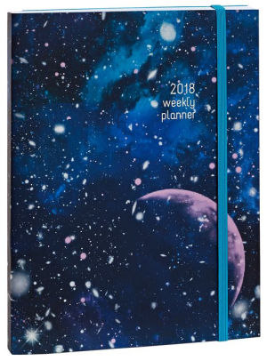 2018 Weekly Planner 6x8 Cosmic Galaxy Flexi Engagement Calendar by