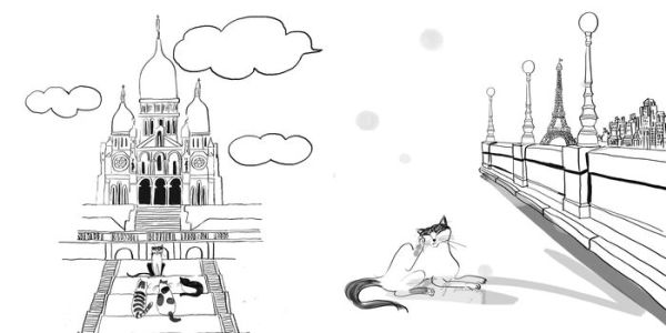 Cats in Paris: A Magical Coloring Book