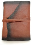 Alternative view 1 of Distressed Dark Brown Leather Journal with Tie (4