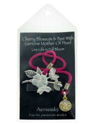 Title: Artmarks by Cynthia Gale - Cherry Blossom & Bee With Genuine Mother Of Pearl