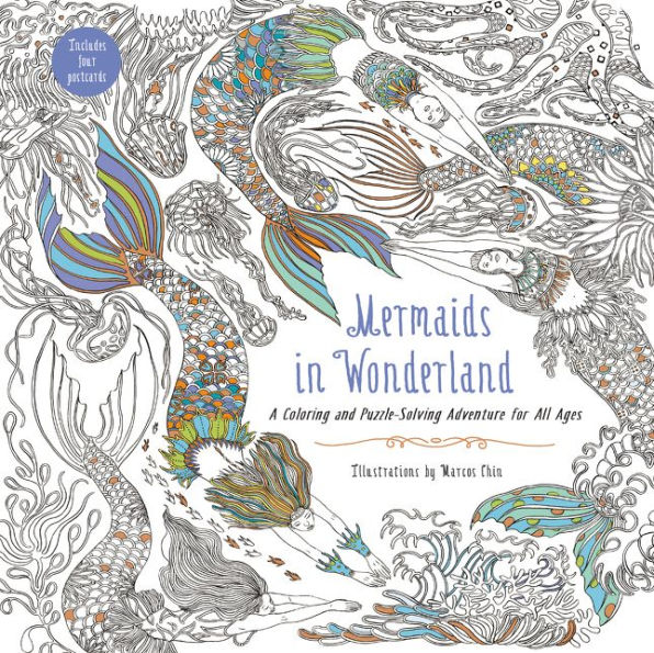 Mermaids in Wonderland: A Coloring and Puzzle-Solving Adventure for All Ages