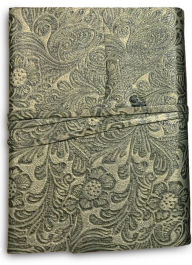 Title: Metallic Green Floral Leather Journal with Tie (6